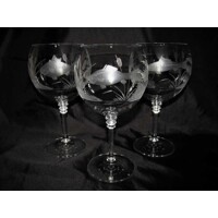 Rotweingläser/ Burgund Glas Muster Fisch Hand geschliffení Olivia-804 460 ml 6 Stk.