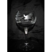 Rotweingläser/ Burgund Glas Jagtmotive Hand gesc...