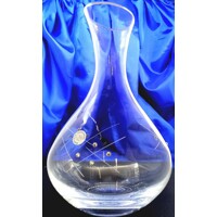 LsG-Crystal Láhev broušená 12 x SWAROVSKI krystal ručně broušená/ rytá dárkové balení satén dekor Karla dekantér-831 1700 ml 1 Ks.