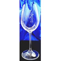 LsG Crystal Skleničky SWAROVSKI krystal na bílé/ červené víno ručně broušené dekor Karla originál balení Viola-833 350 ml 6 Ks.