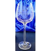 Rotwein Glas/ Rotweingläser mit Swarovski Kristall Steinen Hand geschliffen CX...