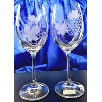 LsG-Crystal Skleničky na červené víno ručně broušené ryté dekor Víno dárkové balení Eva-846 450ml 6 Ks.