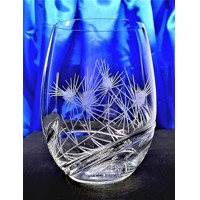 LsG-Crystal Skleničky na víno/ vodu ručně broušené ryté dekor Bodlák Turbulenc...