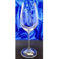 LsG-Crystal Skleničky na bílé červené víno 24 x Swarovski krystal ručně ryté dekor Karla Viola-854 350ml 6 Ks.