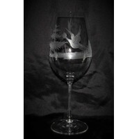 Rotwein Glas/ Rotweingläser Hand geschlffen Muster Vögeln Geschenkkarton V-866 450 ml 6 Stk.