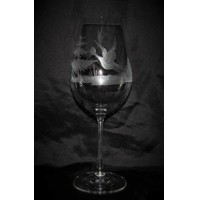 Weißwein Glas/ Weißweingläser Hand geschlffen Muster Vogel V-880 350 ml 6 Stk....