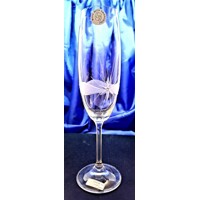 LsG-Crystal Skleničky na šampus sekt  SwarovskiI ručně broušené ryté dekor Kanta dárkové balení SK-s906 200ml 6 Ks.
