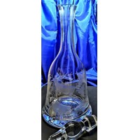 Glas Flasche mit Stőpsel Hand geschliffen Muster Hirsch LA-913 1000 ml 1 Stk.