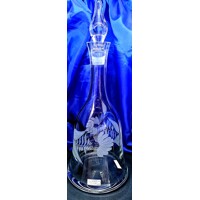 Glas Flasche mit Stőpsel Hand geschliffen Muster Fisch LA-913 1000 ml 1 Stk.