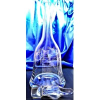 Glas Flasche Hand geschliffen mit Stőpsel Muster Distel LA-917 1000 ml 1 Stück...