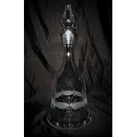 Glas Flasche Hand geschliffen mit Stőpsel Muster Kante  LA-918 1000 ml 1 Stück.