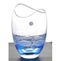 Vase Kristallglas Blau Gondola 7 x Swarovski Ste...