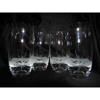 Wasserglas/ Longdrink Kristallgläser Hand geschliffen Muster kante WG-945 350 ...