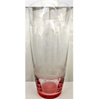 LsG-Crystal Váza skleněná broušená starorůžová d...