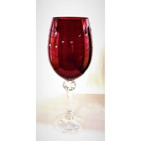 Rotwein Glas Rot/ Rotweingläser 12 x Swarovski Steine Hand geschliffen Claudia CX-9958 450 ml 2 Stück.