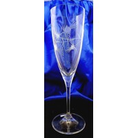 LsG-Crystal Skleničky na šampus/ sekt/ šumivá vína ručně broušené dekor Bodlák Kate-1007 220ml 6 Ks.