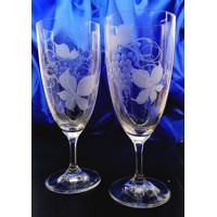 LsG-Crystal Skleničky na pivo/ vodu ručně broušené/ ryté dekor Víno Kate-1018 ...