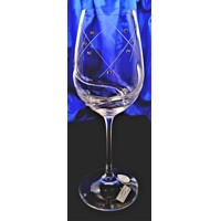 Rotwein/ Weißwein 14 x Swarovski Stein Hand geschliffen Muster Wappen 350ml 2 ...