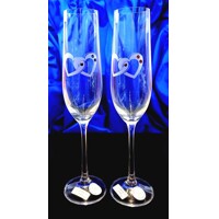  Hochzeitsgläser/ Champagner 6 x Swarovski Stein...