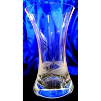 Lsg-Crystal Váza skleněná ručně broušená rytá 4 x SWAROVSKI krystal dekor Kant...
