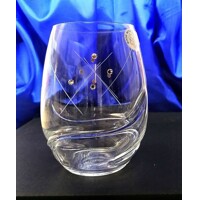LsG-Crystal Sklenička na víno 8 x Swarovski krystal ručně ryté dekor Carla Turbulence-3006 500ml 2 Ks.