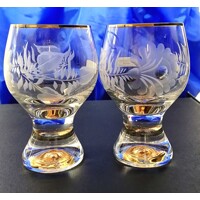 LsG-Crystal Sklenice broušené na bílé víno a jiné nápoje zlacené dekor Růže Gina 3001 230ml 6 Ks.