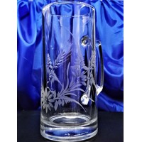 LsG-Crystal Sklenice pivní ručně broušená třetinka dekor Ječmen VU-3011 330 ml...