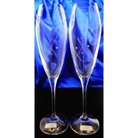 LsG Crystal Skleničky na šampus 24 x Swarovski krystal ručně broušené dekor Karla Bohemia Sekt Eis-7663 220ml 6 Ks.