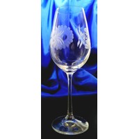 LsG-Crystal Skleničky na bílé/ červené víno ručně broušené ryté dekor Růže Viola 5631 350ml 6 ks.