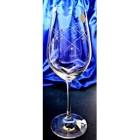 Weißwein Glas/ Rotweingläser 42 x Swarovski Stein Hand graviert Wappen Viola-7...