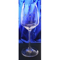 Rotwein Glas/ Rotwengläser mit Swarovski Steinen 450ml 6 Stück.