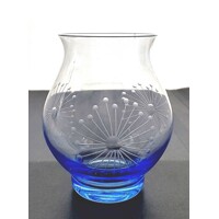 Kerzenhalter/¨Vase blau Hand geschliffen Lőwenzahn SV-8101 1 Stück.