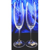 LsG Crystal Skleničky na šampus sekt ručně broušené dekor Galaxie dárkové balení satén SG-653 200ml 2 Ks.