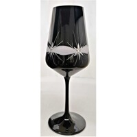 Rotweingläser/ Rotwein Glas Schwarz 10 x Swarovski Stein Hand geschliffen Muster Kante SK-s553 550ml 2 Stück.