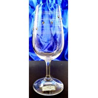 LsG-Crystal Skleničky na víno bílé 12x Swarovski krystal ručně broušené dekor Claudia dárkové balení satén Glas-10935 140ml 2 Ks.