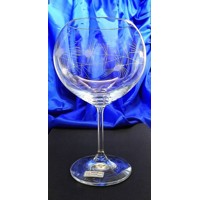 LsG-Crystal Jubilejní sklenička číše na víno ručně broušené ryté dekor Bodlák J-9955 900 ml 1 Ks.