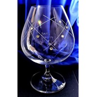 Geburtstag Glas/ Jubiläums Weinbrand Kristallglas Hand geschliffen  J-955  880 ml 1 Stück.