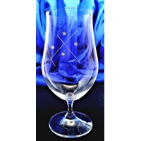 LsG Crystal Skleničky na pivo 8 x Swarovski krystal ručně broušené dekor Karla dárkové balení satén MG-675 550ml 2 Ks.