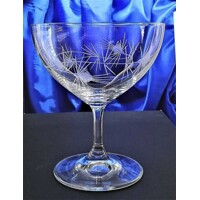 LsG-Crystal Skleničky broušené na šampus koktejl zmrzlinová miska dekor Bodlák FR-2819 340ml 6 Ks.