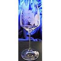 LsG Crystal Sklenice na bílé červené víno ručně broušené ryté dekor Víno Giss-...