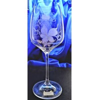 Rotwein Glas/ Rotweingläser Hand geschliffen Muster Weinlaub Giss-3032 455 ml 2 Stück.