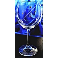 Rotwein Glas/ Burgund Glas 16 x Swarovski Stein Hand geschliffen Eva-8711 455 ml 4 Stk.