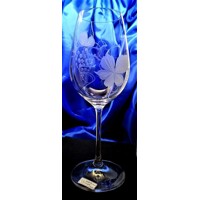 LsG-Crystal Skleničky na bílé/ červené víno ručně broušené ryté dekor Víno Viola 5931 350ml 2 ks.