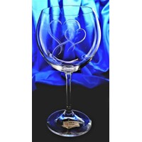 Burgund Glas/ Rotweingläser Muster Herz handgemacht Eva-3339 460 ml 2 Stk.