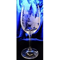LsG-Crystal Skleničky na bílé víno ručně broušené ryté dekor Víno Lara-8831 25...