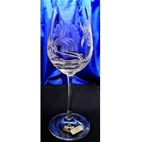 LsG-Crystal Skleničky na bílé/ červené víno ručně broušené ryté dekor Růže Tur...