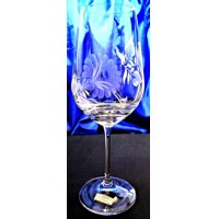 LsG-Crystal Skleničky na červené víno ručně broušené ryté dekor Růže Turbulence-7810 550ml 6 Ks.