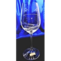 Rotwein Glas/ Weißweingläser Hand geschliffen Muster Katze Turbulenz-17119 350 ml 2 Stk.