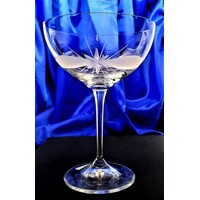 Sektschale/ Champagner Glas Hand geschliffen Muster Kante Kate-311 210 ml 6 Stück.