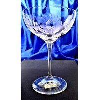 LsG-Crystal Skleničky na šampus miska ručně broušené dekor Růže Kate-391 210ml 6 Ks.